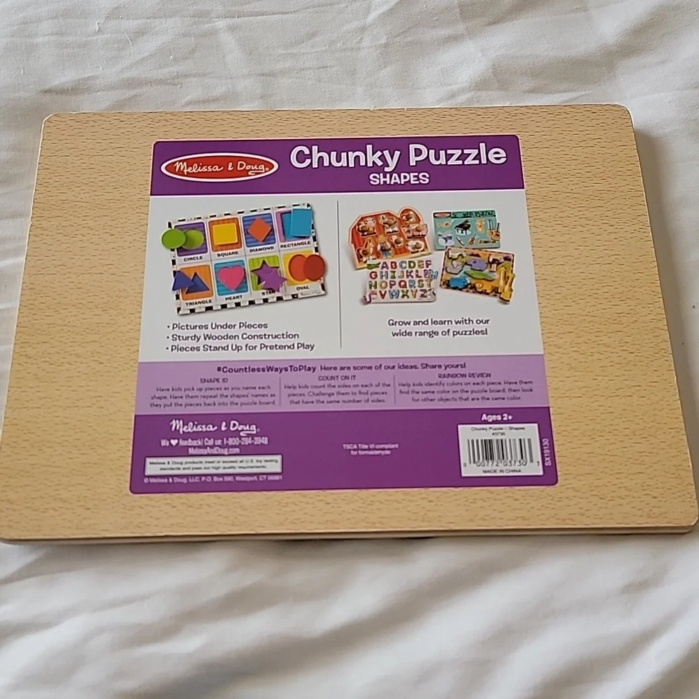 Melissa & Doug Shapes And Colors Puzzle, 8 chunky Pieces